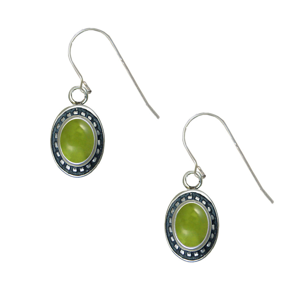 Sterling Silver Peridot Gemstone Drop Dangle Earrings